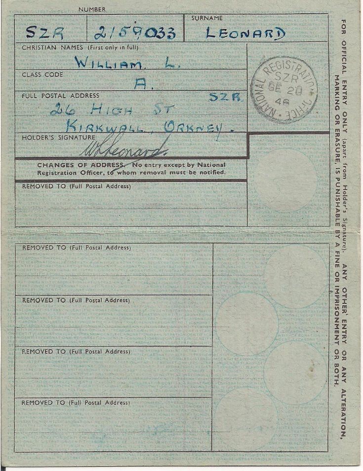 Identity card, 1948