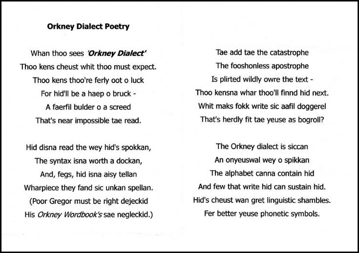 Orkney dialect poetry