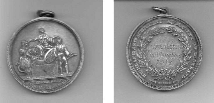Ploughing medal of Andrew Leslie