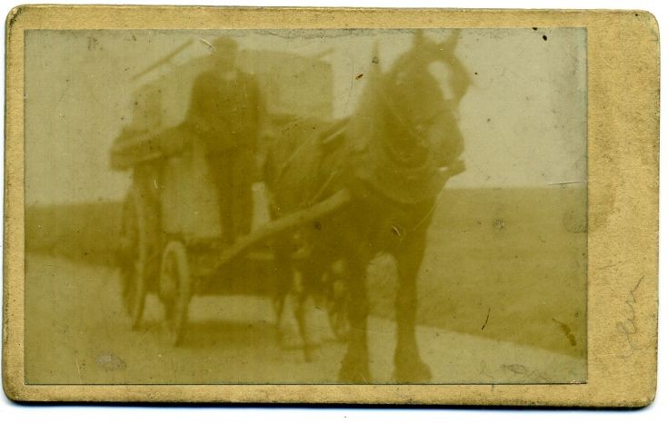 Magnus Russell with van in 1890s