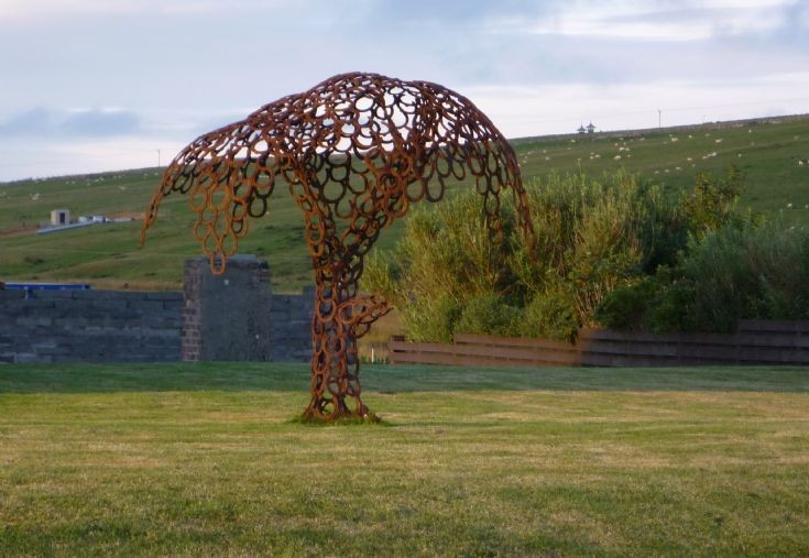 A tree made from horseshoes  