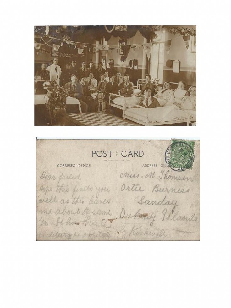 World War 1 postcard from hospital