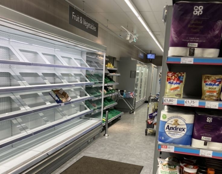 Shelves beginning to empty at Dounby Co-op