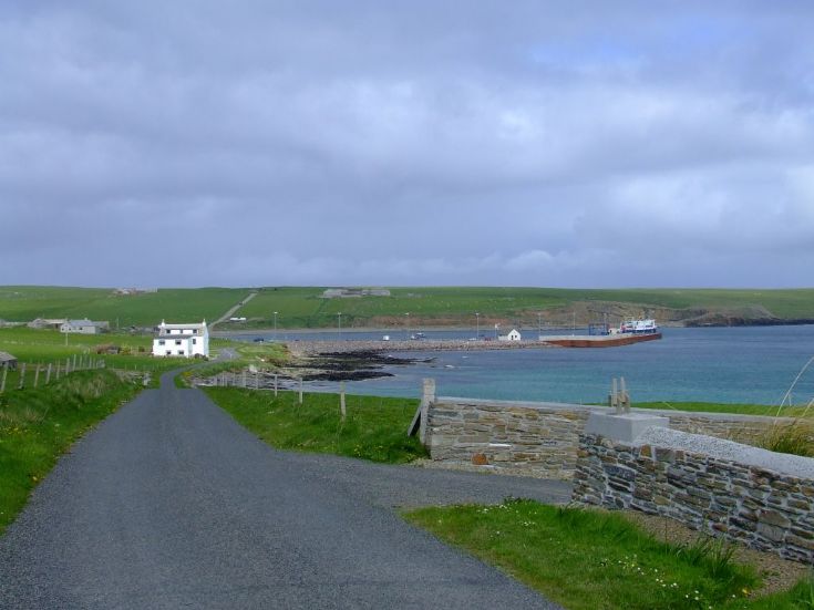 Westray terminal and Grimbust hill