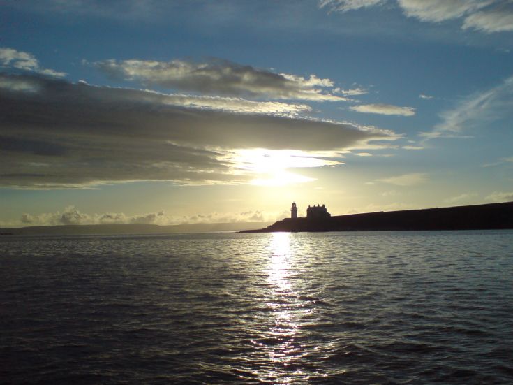Sunset over Heliar Holm Lighthouse