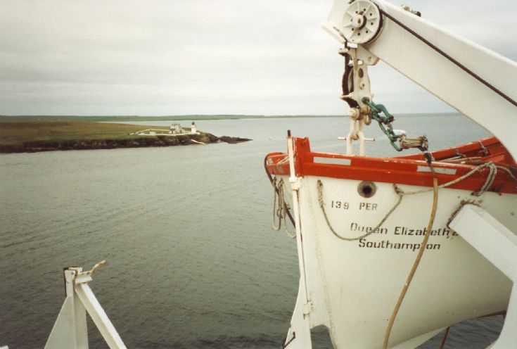 QE2 outward bound from Kirkwall in 1998