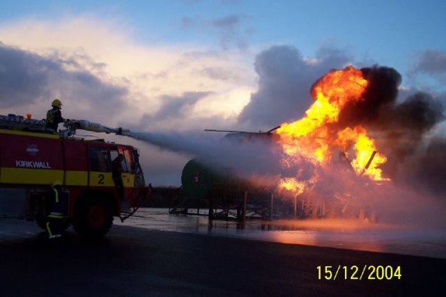 Fire Practice at Kirkwall Airport