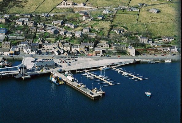 Stromness harbour from the air...