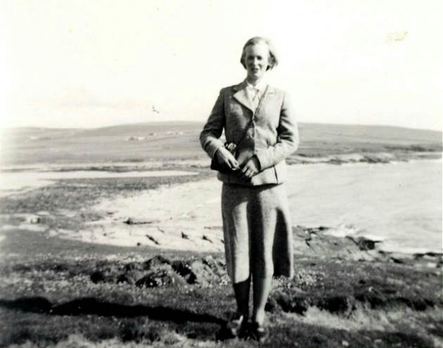 Fay Scarth, about 1955, in Orkney