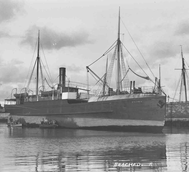 SS Orcadia beached by the West Pier