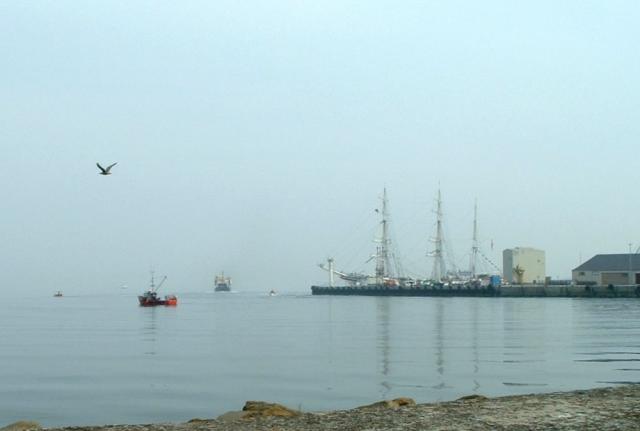 Kirkwall Pier in the haze